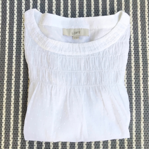 LOFT Tops - NWT LOFT Textured White Tee Shirt